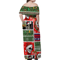 Skeleton Santa Claus Family Matching Off Shoulder Maxi Dress and Hawaiian Shirt Moodboard Skull Ugly Christmas - Wonder Print Shop