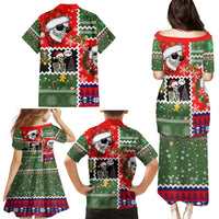 Skeleton Santa Claus Family Matching Puletasi Dress and Hawaiian Shirt Moodboard Skull Ugly Christmas - Wonder Print Shop