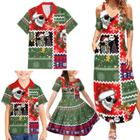 Skeleton Santa Claus Family Matching Summer Maxi Dress and Hawaiian Shirt Moodboard Skull Ugly Christmas - Wonder Print Shop