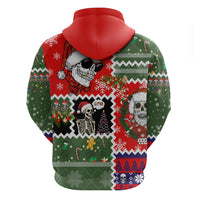 Skeleton Santa Claus Hoodie Moodboard Skull Ugly Christmas - Wonder Print Shop