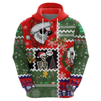 Skeleton Santa Claus Hoodie Moodboard Skull Ugly Christmas - Wonder Print Shop