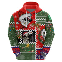 Skeleton Santa Claus Hoodie Moodboard Skull Ugly Christmas - Wonder Print Shop