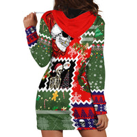 Skeleton Santa Claus Hoodie Dress Moodboard Skull Ugly Christmas - Wonder Print Shop