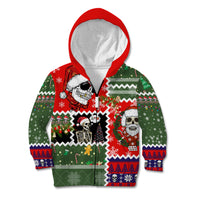 Skeleton Santa Claus Kid Hoodie Moodboard Skull Ugly Christmas - Wonder Print Shop