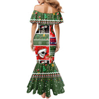 Skeleton Santa Claus Mermaid Dress Moodboard Skull Ugly Christmas - Wonder Print Shop