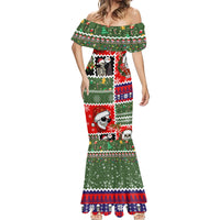 Skeleton Santa Claus Mermaid Dress Moodboard Skull Ugly Christmas - Wonder Print Shop