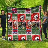 Skeleton Santa Claus Quilt Moodboard Skull Ugly Christmas - Wonder Print Shop