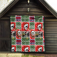 Skeleton Santa Claus Quilt Moodboard Skull Ugly Christmas - Wonder Print Shop