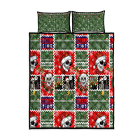 Skeleton Santa Claus Quilt Bed Set Moodboard Skull Ugly Christmas - Wonder Print Shop
