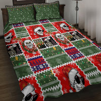 Skeleton Santa Claus Quilt Bed Set Moodboard Skull Ugly Christmas - Wonder Print Shop