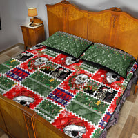 Skeleton Santa Claus Quilt Bed Set Moodboard Skull Ugly Christmas - Wonder Print Shop
