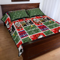 Skeleton Santa Claus Quilt Bed Set Moodboard Skull Ugly Christmas - Wonder Print Shop