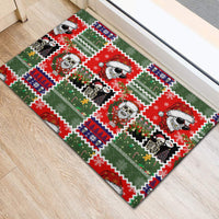 Skeleton Santa Claus Rubber Doormat Moodboard Skull Ugly Christmas - Wonder Print Shop