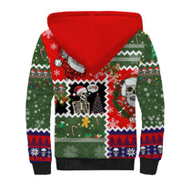 Skeleton Santa Claus Sherpa Hoodie Moodboard Skull Ugly Christmas - Wonder Print Shop