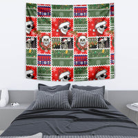 Skeleton Santa Claus Tapestry Moodboard Skull Ugly Christmas - Wonder Print Shop