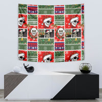 Skeleton Santa Claus Tapestry Moodboard Skull Ugly Christmas - Wonder Print Shop