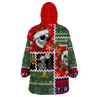 Skeleton Santa Claus Wearable Blanket Hoodie Moodboard Skull Ugly Christmas - Wonder Print Shop