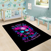 Sugar Skull Area Rug My Attitude Is As Big As My Butt You've Been Warned - Wonder Print Shop
