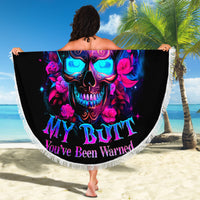 Sugar Skull Beach Blanket My Attitude Is As Big As My Butt You've Been Warned - Wonder Print Shop