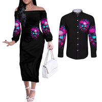 sugar-skull-couples-matching-off-the-shoulder-long-sleeve-dress-and-long-sleeve-button-shirt-my-attitude-is-as-big-as-my-butt-youve-been-warned