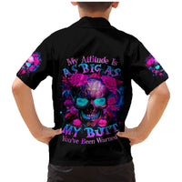 Sugar Skull Family Matching Mermaid Dress and Hawaiian Shirt My Attitude Is As Big As My Butt You've Been Warned - Wonder Print Shop