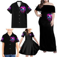 Sugar Skull Family Matching Off Shoulder Maxi Dress and Hawaiian Shirt My Attitude Is As Big As My Butt You've Been Warned - Wonder Print Shop