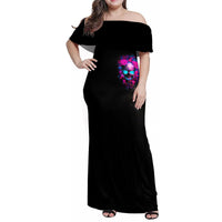 Sugar Skull Family Matching Off Shoulder Maxi Dress and Hawaiian Shirt My Attitude Is As Big As My Butt You've Been Warned - Wonder Print Shop