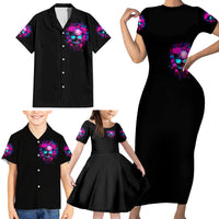 Sugar Skull Family Matching Short Sleeve Bodycon Dress and Hawaiian Shirt My Attitude Is As Big As My Butt You've Been Warned - Wonder Print Shop
