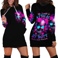 Sugar Skull Hoodie Dress My Attitude Is As Big As My Butt You've Been Warned - Wonder Print Shop