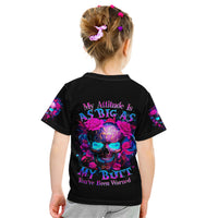 Sugar Skull Kid T Shirt My Attitude Is As Big As My Butt You've Been Warned - Wonder Print Shop