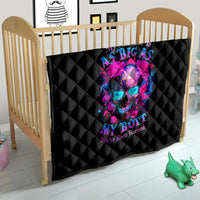 Sugar Skull Quilt My Attitude Is As Big As My Butt You've Been Warned - Wonder Print Shop