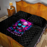 Sugar Skull Quilt Bed Set My Attitude Is As Big As My Butt You've Been Warned - Wonder Print Shop