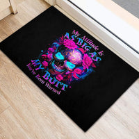 Sugar Skull Rubber Doormat My Attitude Is As Big As My Butt You've Been Warned - Wonder Print Shop