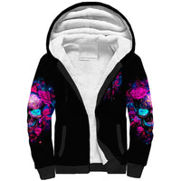 Sugar Skull Sherpa Hoodie My Attitude Is As Big As My Butt You've Been Warned - Wonder Print Shop