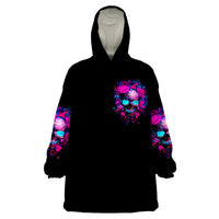 Sugar Skull Wearable Blanket Hoodie My Attitude Is As Big As My Butt You've Been Warned - Wonder Print Shop