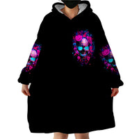 Sugar Skull Wearable Blanket Hoodie My Attitude Is As Big As My Butt You've Been Warned - Wonder Print Shop