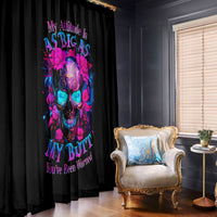 Sugar Skull Window Curtain My Attitude Is As Big As My Butt You've Been Warned - Wonder Print Shop
