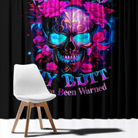 Sugar Skull Window Curtain My Attitude Is As Big As My Butt You've Been Warned - Wonder Print Shop