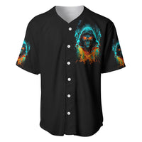 Flame Skull Baseball Jersey Never Mistake My Kindness For Weakness The Beast In Me Is Sleeping Noe Dead - Wonder Print Shop