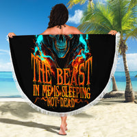 Flame Skull Beach Blanket Never Mistake My Kindness For Weakness The Beast In Me Is Sleeping Noe Dead - Wonder Print Shop