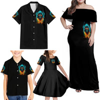 Flame Skull Family Matching Off Shoulder Maxi Dress and Hawaiian Shirt Never Mistake My Kindness For Weakness The Beast In Me Is Sleeping Noe Dead - Wonder Print Shop