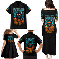 Flame Skull Family Matching Puletasi Dress and Hawaiian Shirt Never Mistake My Kindness For Weakness The Beast In Me Is Sleeping Noe Dead - Wonder Print Shop