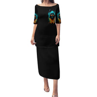 Flame Skull Family Matching Puletasi Dress and Hawaiian Shirt Never Mistake My Kindness For Weakness The Beast In Me Is Sleeping Noe Dead - Wonder Print Shop