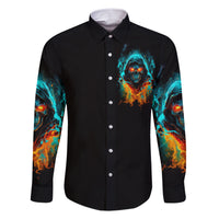 Flame Skull Family Matching Short Sleeve Bodycon Dress and Hawaiian Shirt Never Mistake My Kindness For Weakness The Beast In Me Is Sleeping Noe Dead - Wonder Print Shop