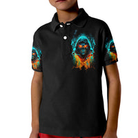 Flame Skull Kid Polo Shirt Never Mistake My Kindness For Weakness The Beast In Me Is Sleeping Noe Dead - Wonder Print Shop