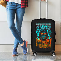 Flame Skull Luggage Cover Never Mistake My Kindness For Weakness The Beast In Me Is Sleeping Noe Dead - Wonder Print Shop