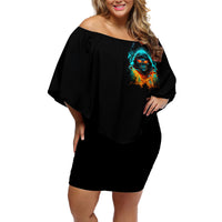 Flame Skull Off Shoulder Short Dress Never Mistake My Kindness For Weakness The Beast In Me Is Sleeping Noe Dead - Wonder Print Shop