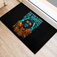 Flame Skull Rubber Doormat Never Mistake My Kindness For Weakness The Beast In Me Is Sleeping Noe Dead - Wonder Print Shop