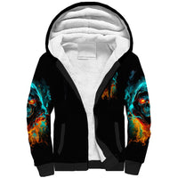 Flame Skull Sherpa Hoodie Never Mistake My Kindness For Weakness The Beast In Me Is Sleeping Noe Dead - Wonder Print Shop