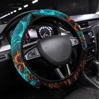Flame Skull Steering Wheel Cover Never Mistake My Kindness For Weakness The Beast In Me Is Sleeping Noe Dead - Wonder Print Shop